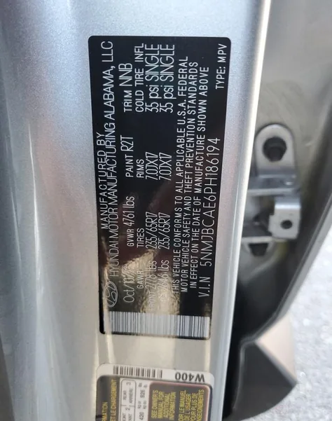 5NMJBCAE6PH186194